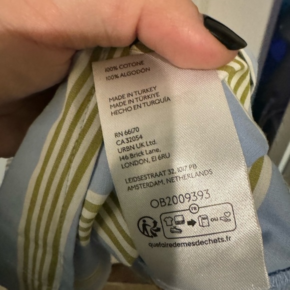 NEW Anthropologie Maeve Short Sleeve Crossover Midi Dress Stripe Blue XL NWT - Picture 9 of 10